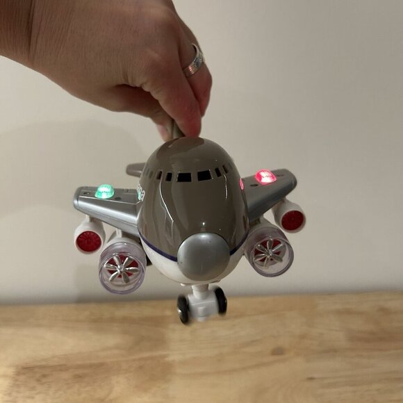 Asiana Airlines Vintage Toy Jet Rare Light-Up Plane Bump & Go Action - Picture 1 of 8